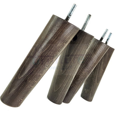 Wood Legs Antique Brown Stain 180mm High Set Of 4 Replacement Angled Furniture Legs Set Of 4 Sofas Chairs Stools M8