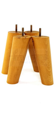 Wood Legs Oak 180mm High Set Of 4 Replacement Angled Furniture Legs Set Of 4 Sofas Chairs Stools M8