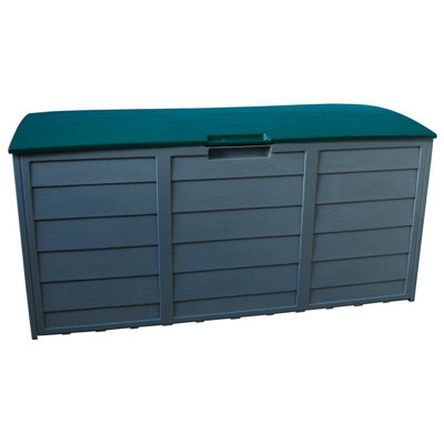 Wood Panel Effect Outdoor Storage Box - Weatherproof Wheeled Storage Chest for Garden Equipment - H54x W112 x D49cm - 7