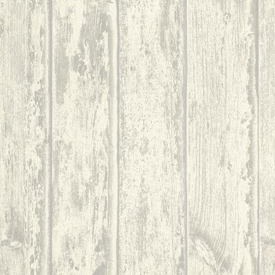 Wood Panel Effect Wallpaper Rasch White Blown Vinyl Paste The Wall