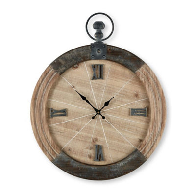 Wood Pocket Watch Country Kitchen Wall Clock
