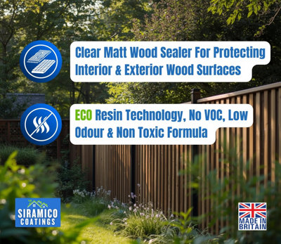 Wood Sealer 5L - Clear Waterproof Treatment for Decking, Fences, Sheds ...