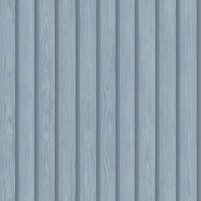 Wood Slat Blue Children's Wallpaper