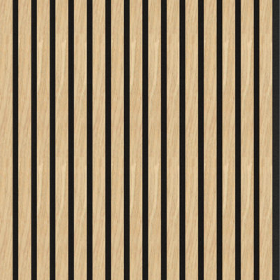 Wood Slat Wall Panels- Classic Oak Black Acoustic Felt - 2400x600x22mm - Premium Quality by Proclad