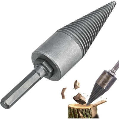 Wood Splitter Drill Bit Hex Shank Cone Screw Firewood Splitter Steel ...