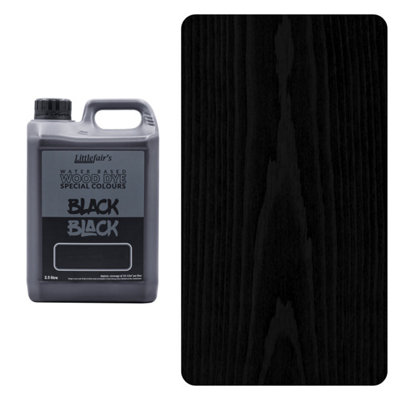 Wood Stain Water Based - Black Black - 2.5  LTR - Littlefair's