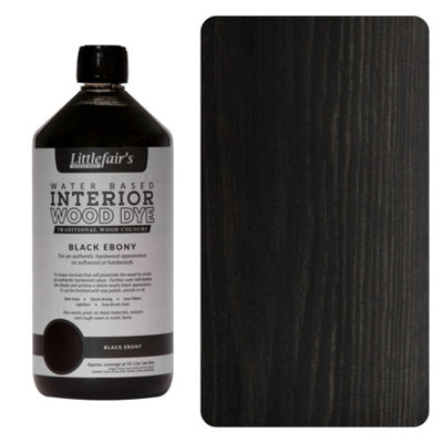 Wood Stain Water Based - Black Ebony - 1  LTR - Littlefair's