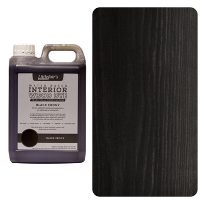 Wood Stain Water Based - Black Ebony - 5  LTR - Littlefair's