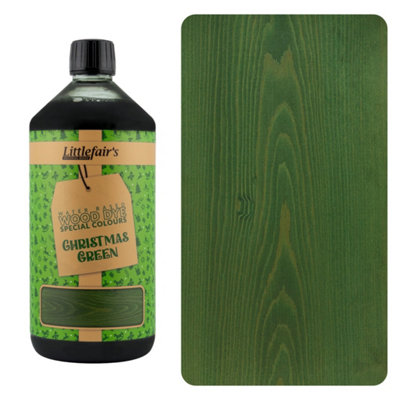 Wood Stain Water Based - Christmas Green - 1  LTR - Littlefair's