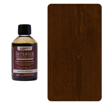 Wood Stain Water Based - Dark Red Mahogany - 250ml - Littlefair's