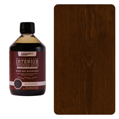 Wood Stain Water Based - Dark Red Mahogany - 500ml - Littlefair's