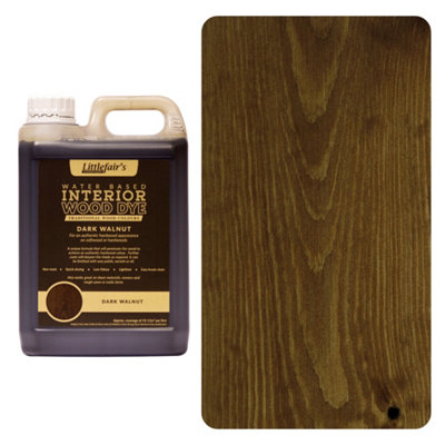 Wood Stain Water Based - Dark Walnut - 2.5  LTR - Littlefair's