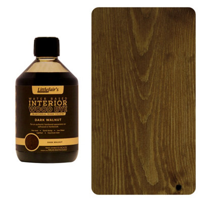 Wood Stain Water Based - Dark Walnut - 500ml - Littlefair's