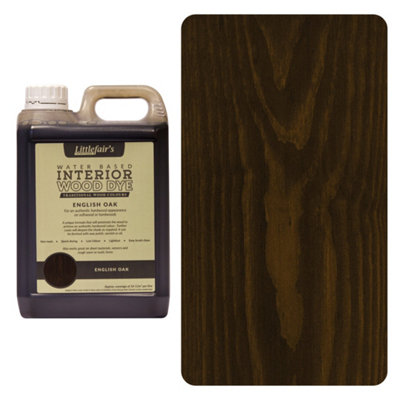 Wood Stain Water Based - English Oak - 2.5  LTR - Littlefair's