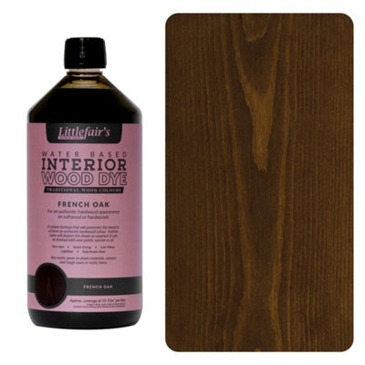 Wood Stain Water Based - French Oak - 1  LTR - Littlefair's