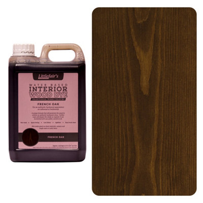 Wood Stain Water Based - French Oak - 5  LTR - Littlefair's