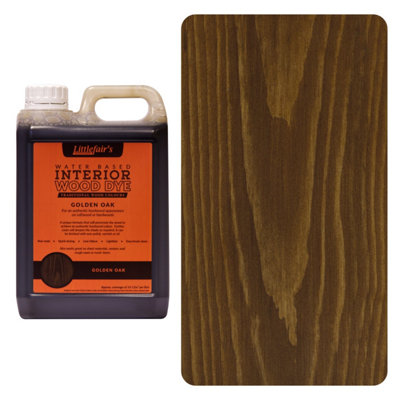 Wood Stain Water Based - Golden Oak - 2.5  LTR - Littlefair's