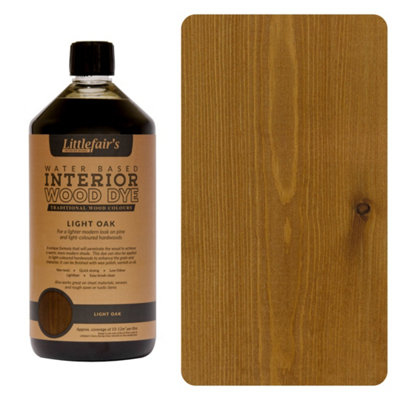 Wood Stain Water Based - Light Oak - 1  LTR - Littlefair's