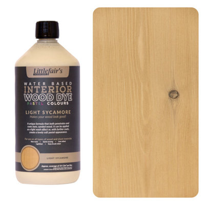 Wood Stain Water Based - Light Sycamore - 1  LTR - Littlefair's
