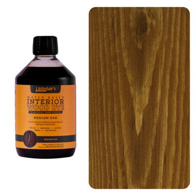 Wood Stain Water Based - Medium Oak - 500ml - Littlefair's