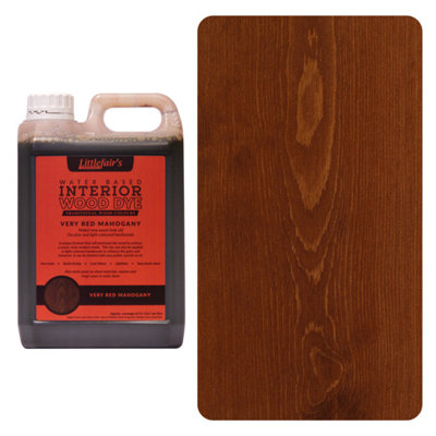 Wood Stain Water Based - Very Red Mahogany - 5  LTR - Littlefair's