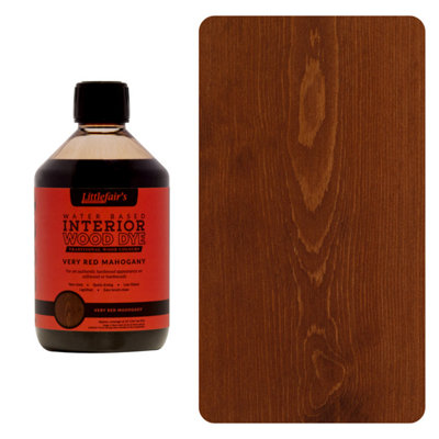 Wood Stain Water Based - Very Red Mahogany - 500ml - Littlefair's