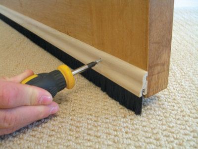 Wood Stormguard Draught Excluder Premium Bottom Door Seal Strip Paintable 838mm