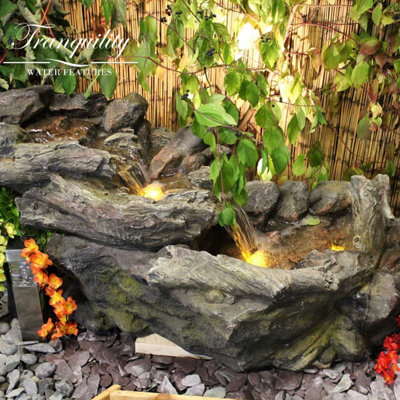 Wood Stream Water Course Mains Plugin Powered Water Feature