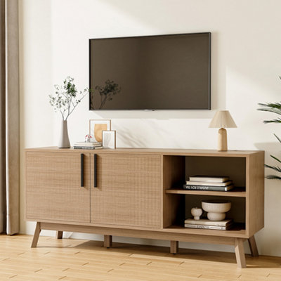 TV authentic Stand TV Table with Storage Shelves