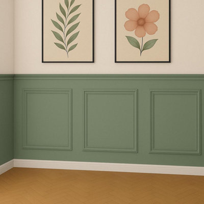 Wood Wall Panelling Kit Shaker Style 3D Panel Kit MDF Paintable Wall ...