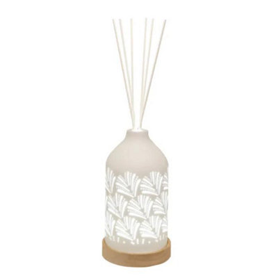 Woodbridge LED Ceramic Clean Linen Scented Reed Diffuser Liquid & 8 ...