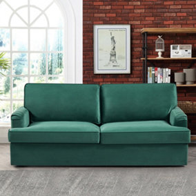 Woodbury 3 Seat Velvet Fabric Sofabed - Green