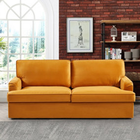 Woodbury 3 Seat Velvet Fabric Sofabed - Orange