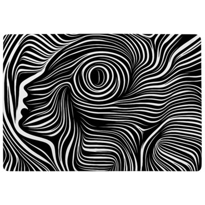 Woodcut Style On The Subject Of Human Soul Designer Special Soft Home Rug