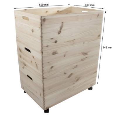 Woodeedoo 3-Tier Extra Large Deep Open Top Wooden Storage Boxes with ...