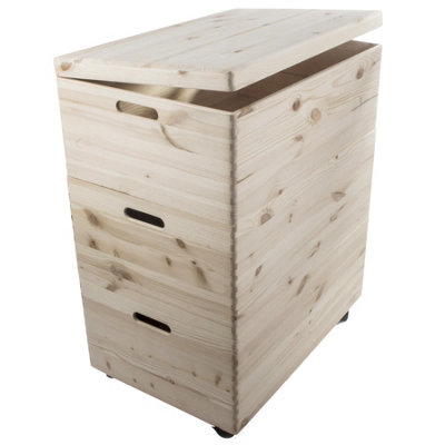 Woodeedoo 3-Tier Extra Large Deep Wooden Storage Boxes with Lid and ...