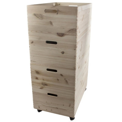 Woodeedoo 4-Tier Extra Large Deep Open Top Wooden Storage Boxes with ...