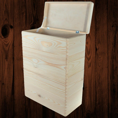Woodeedoo 4 Tier Long Wooden Storage Box Tower with Lid for Slim Shelf ...