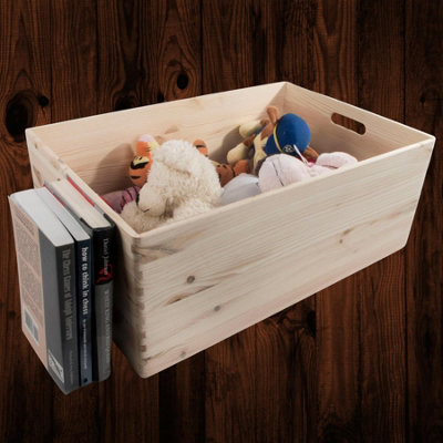 Woodeedoo Extra Large Deep Open Top Wooden Storage Box with