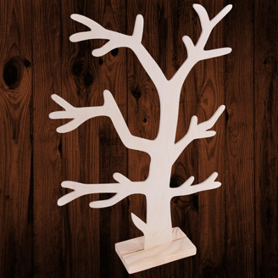 Woodeedoo Jewellery Wooden Tree Display Stand Birch Plywood with Pine ...