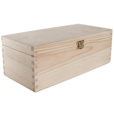 woodeedoo-rectangular-pine-wooden-storage-box-with-hinged-lid-and-clasp