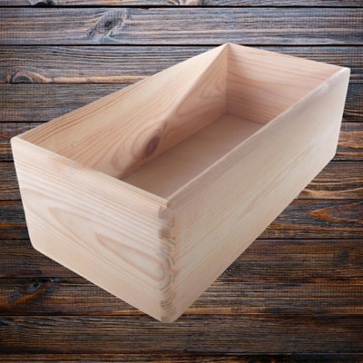 Rectangular Wooden Storage Container main image 1
