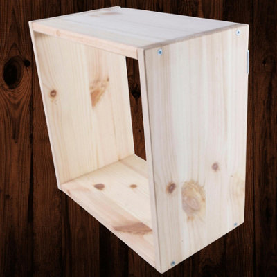 Woodeedoo Set of 4 Pine Cube Shelves Square Wall Mount Storage Display ...