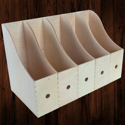 Woodeedoo Set of 5 Wooden Magazine Rack Vertical File Holder Folder ...