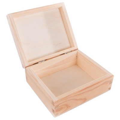 Woodeedoo Small Rectangular Wooden Storage Box Unpainted Pine for ...