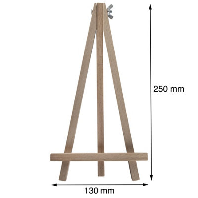 Woodeedoo Small Wooden Table Top Easel 25cm for A4 Canvas Plain Wood ...