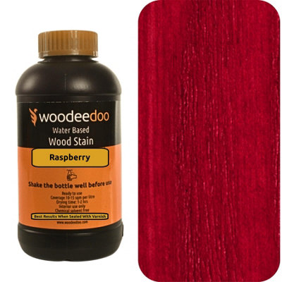 Woodeedoo Water-Based Wood Stain Dye - Raspberry - 450ml - Ready To Use ...