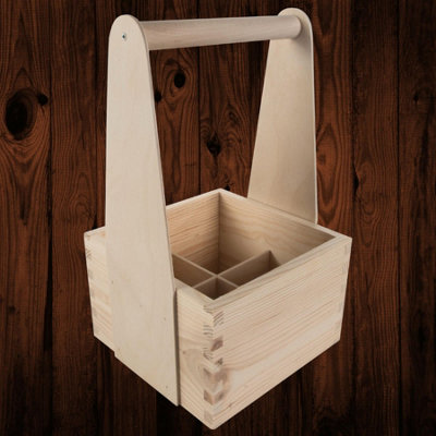 Woodeedoo Wooden Bottle Carrier with Handle Ideal for Men Gifting Storage or Customising