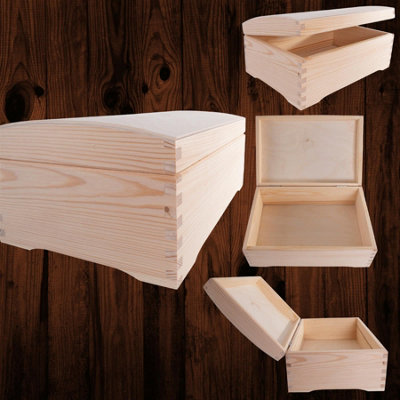 WooDeeDoo Natural Wooden Storage Chest – 30x20x13cm Decorative Box For Home Organising