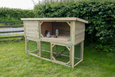 Wooden 2-Tier Rabbit Hutch - Pet House